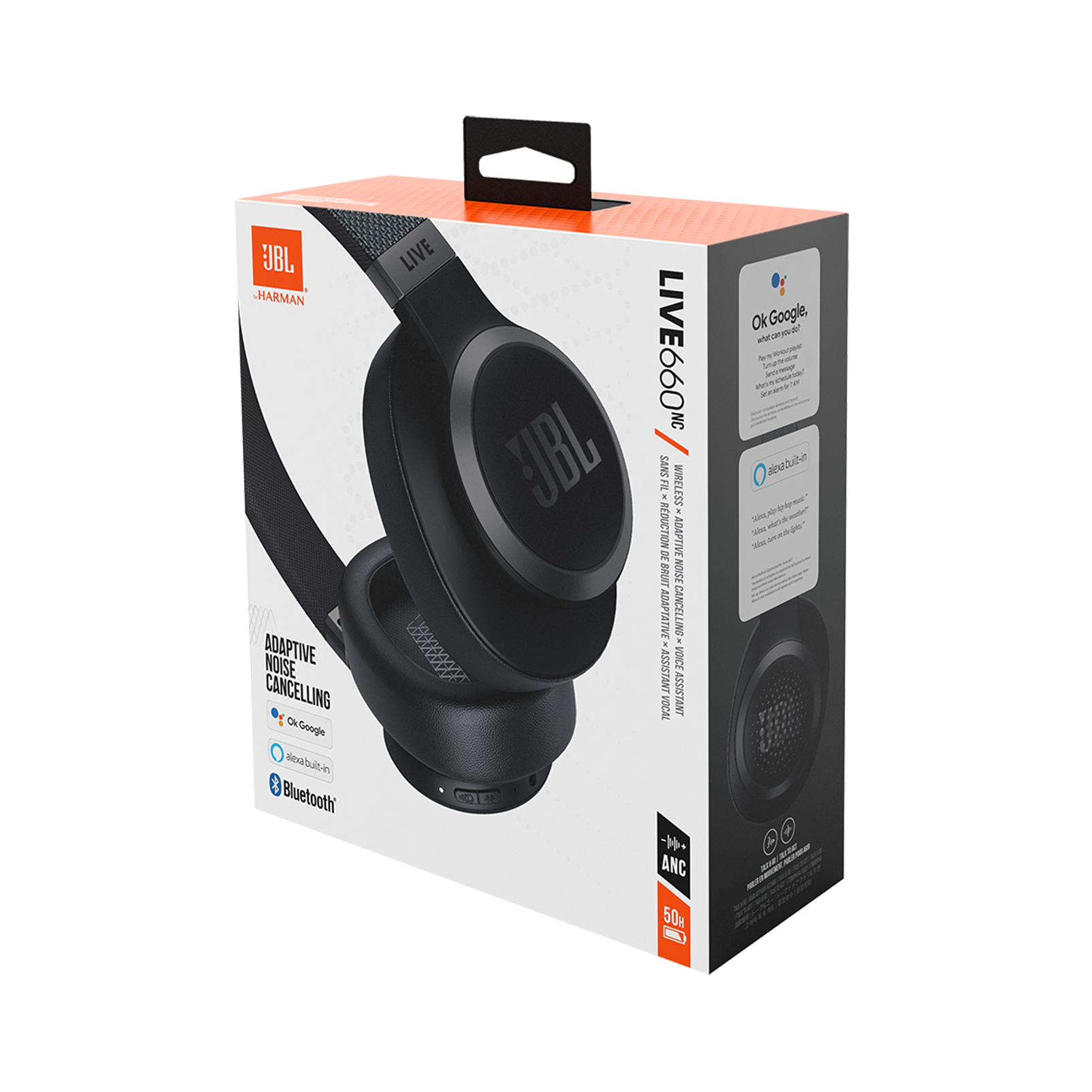 JBL Live 660NC - Black - Wireless over-ear NC headphones - Detailshot 10